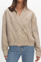 Rampage Faux Suede Blouson Jacket Sand