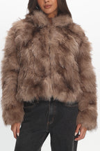 Moving On Faux Fur Coat Mocha
