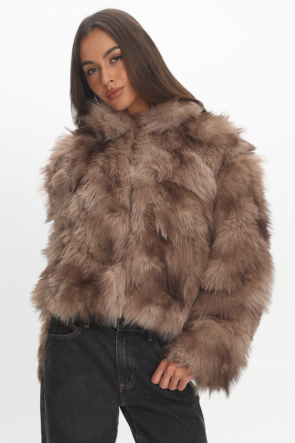 Moving On Faux Fur Coat Mocha