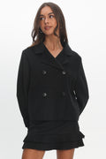 London Night Double-Breasted Coat Black