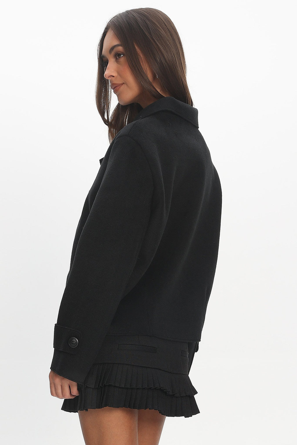 London Night Double-Breasted Coat Black