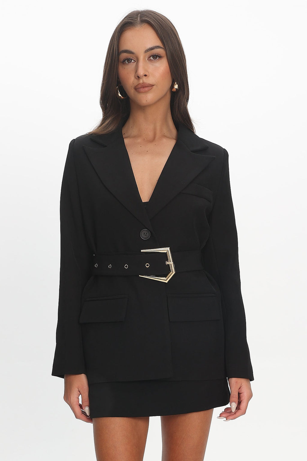 Calira Belted Blazer Black