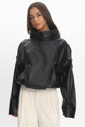 Bellarae High Neck Bomber Jacket Black