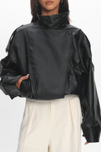Bellarae High Neck Bomber Jacket Black