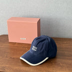 MiuMiu Men's and Women's Colorblocking Embroidered Lettered Duck Hat Cap #76438