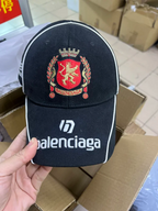 Balenciaga Men's Shai Soccer Black Cotton Twill Baseball Cap Duck Tongue Cap Hat #72273