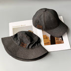 MiuMiu Men's and Women's Logo Embroidered Black Cowboy Fisherman's Cap Baseball Hat #98957