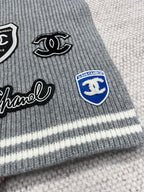 Chanel Women's Winter Graffiti Pattern Letter Print Solid Color Wool Hat Scarf Cap #73621