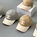 Celine Men's Women's Fashion Retro Letter Embroidery Baseball Cap Solid Color Casual Duck Tongue Hat #75295
