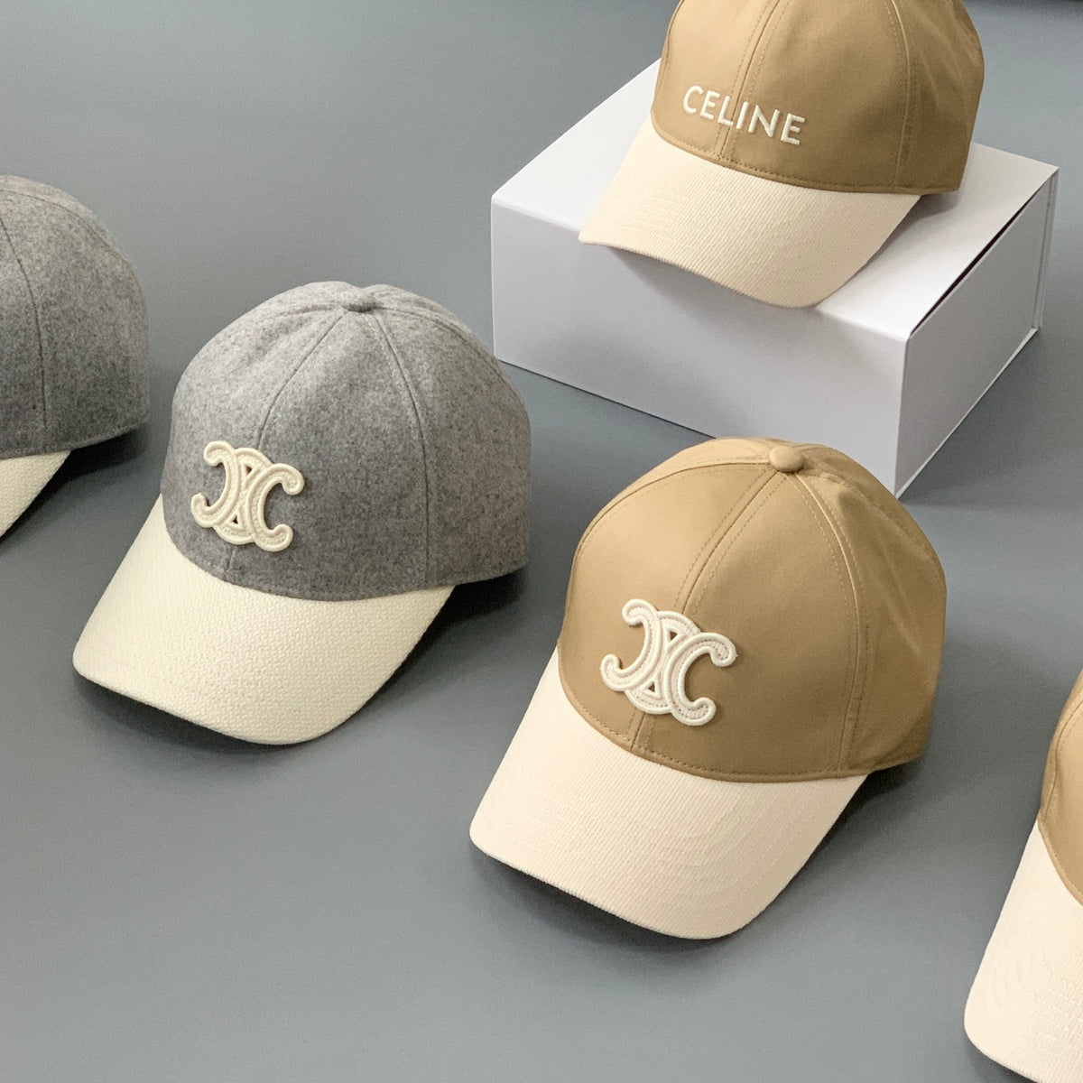 Celine Men's Women's Fashion Retro Letter Embroidery Baseball Cap Solid Color Casual Duck Tongue Hat #75295