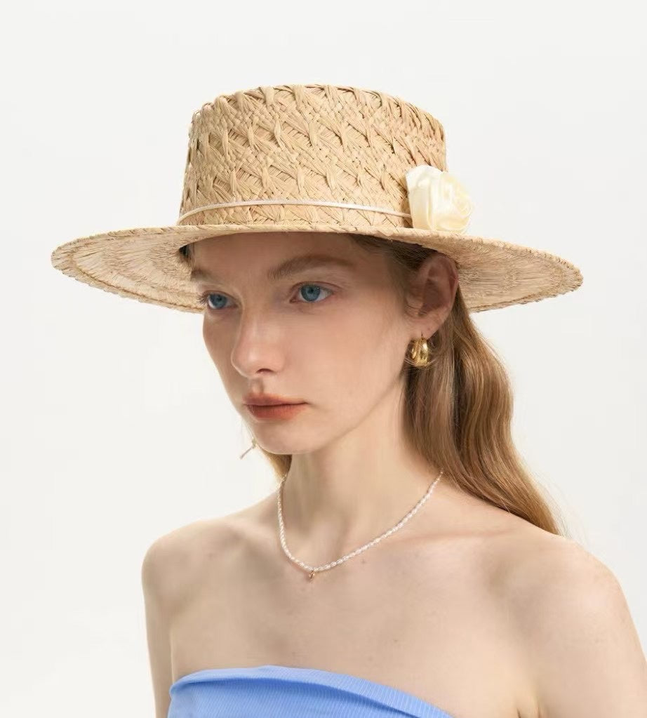 MiuMiu Women's Summer Solid Color Raffia Woven Straw Hat (please Contact Customer Service To Choose The Color For Purchase) #76549