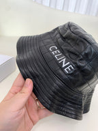 Celine Women's Leather Plaid Fisherman's Hat #96735