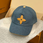Louis Vuitton Men's And Women's Spring/Fall Fashion Casual Classic Vintage Floral Pattern Denim Baseball Cap Duckbill Cap Hat #78722