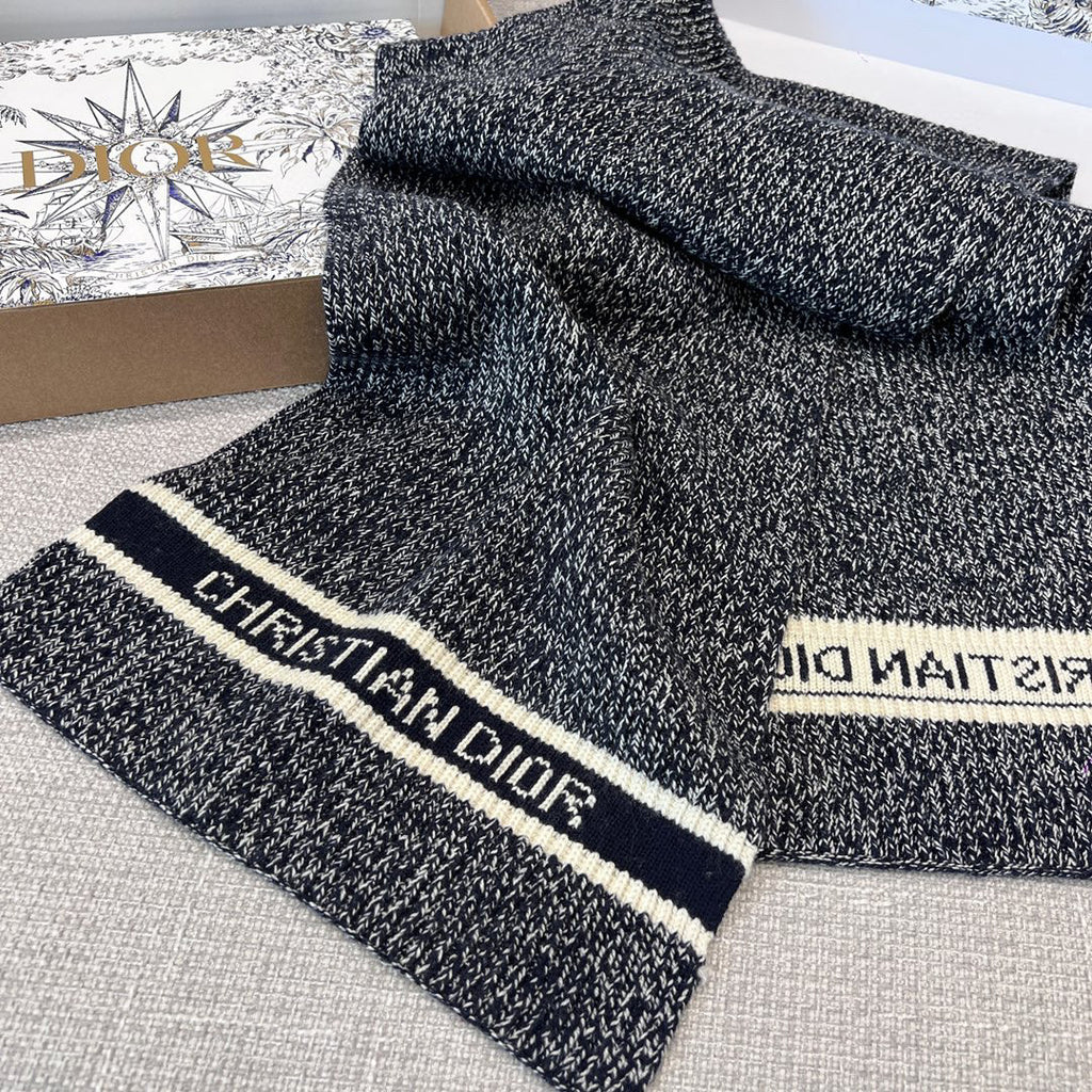 Dior WHITE Knitted Hat Scarf Two-Piece Set #21981