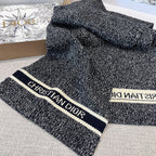 Dior WHITE Knitted Hat Scarf Two-Piece Set #21981