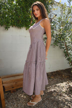 Kinsly Gingham A-Line Maxi Dress