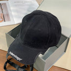 Balenciaga Men's and Women's Solid Color Embroidered Logo Design Cotton Duck Cap Hat #75922