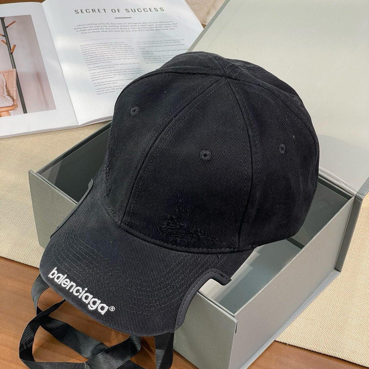 Balenciaga Men's and Women's Solid Color Embroidered Logo Design Cotton Duck Cap Hat #75922