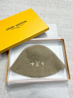 Louis Vuitton LV Fluffy Women's Autumn and Winter Solid Color Embroidered Logo Logo Mohair Fisherman's Hat Cap #74912