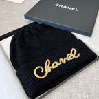 Chanel Cashmere Knit Hat Gloves Scarf #96642