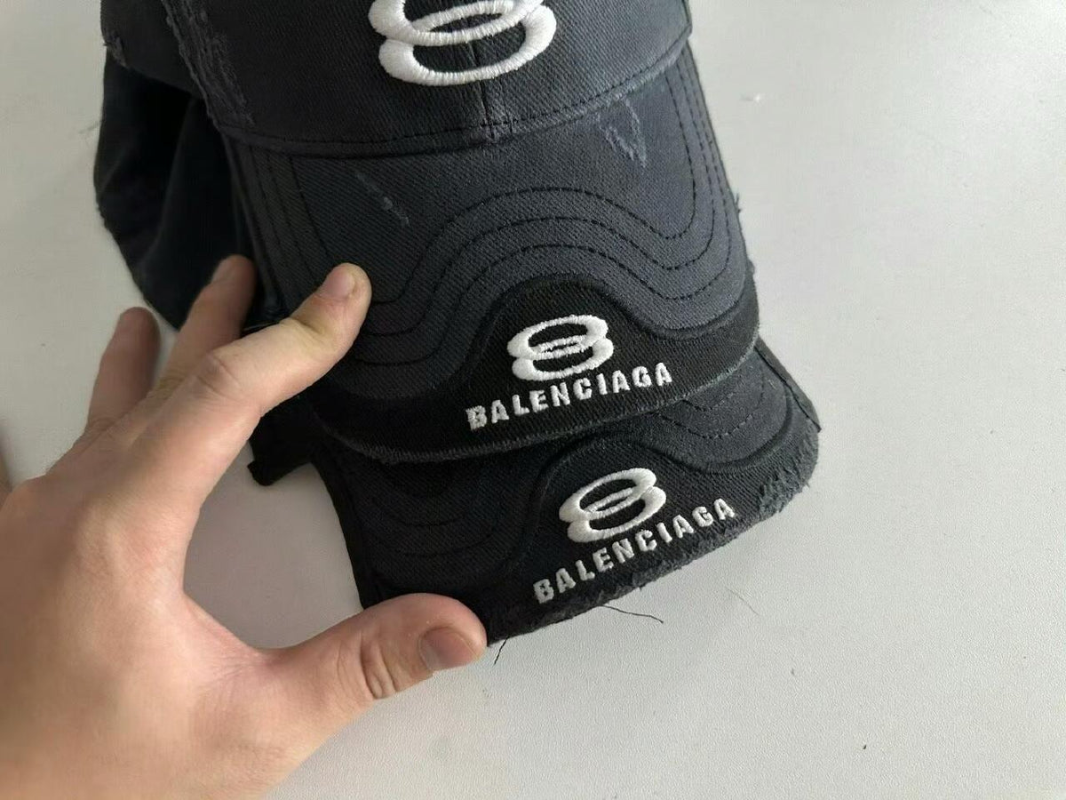 Balenciaga Men's and Women's Solid Color Embroidered Logo Design Cotton Duck Cap Hat #74927
