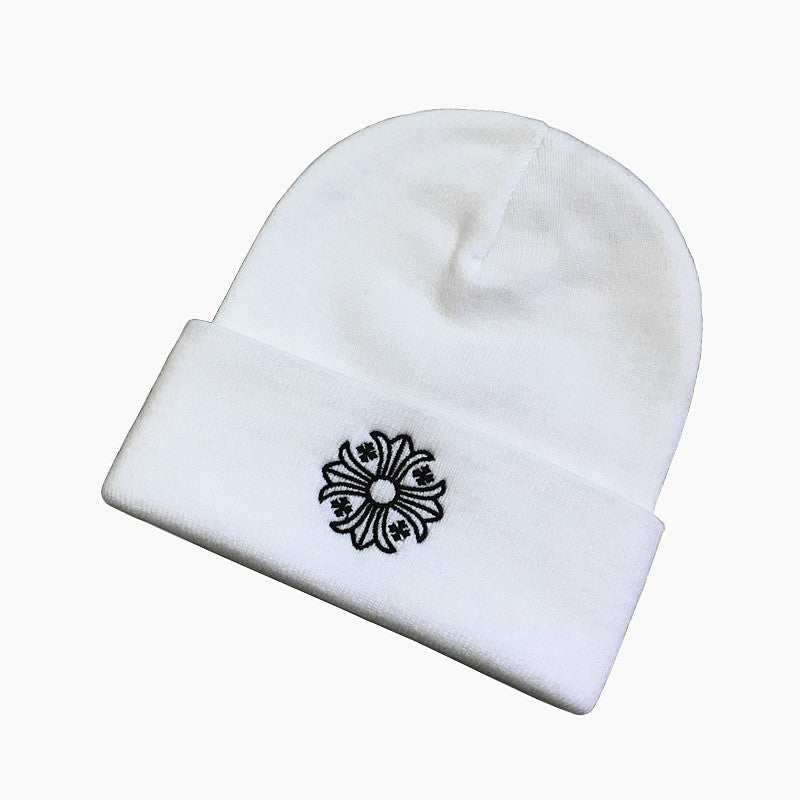 Chrome Hearts Men's and Women's Cross Stitch Letter Print Solid Color Knitted Cotton Hat Cap (Please contact customer service to select colors when purchasing) #77864