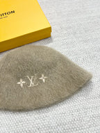 Louis Vuitton LV Fluffy Women's Autumn and Winter Solid Color Embroidered Logo Logo Mohair Fisherman's Hat Cap #74912
