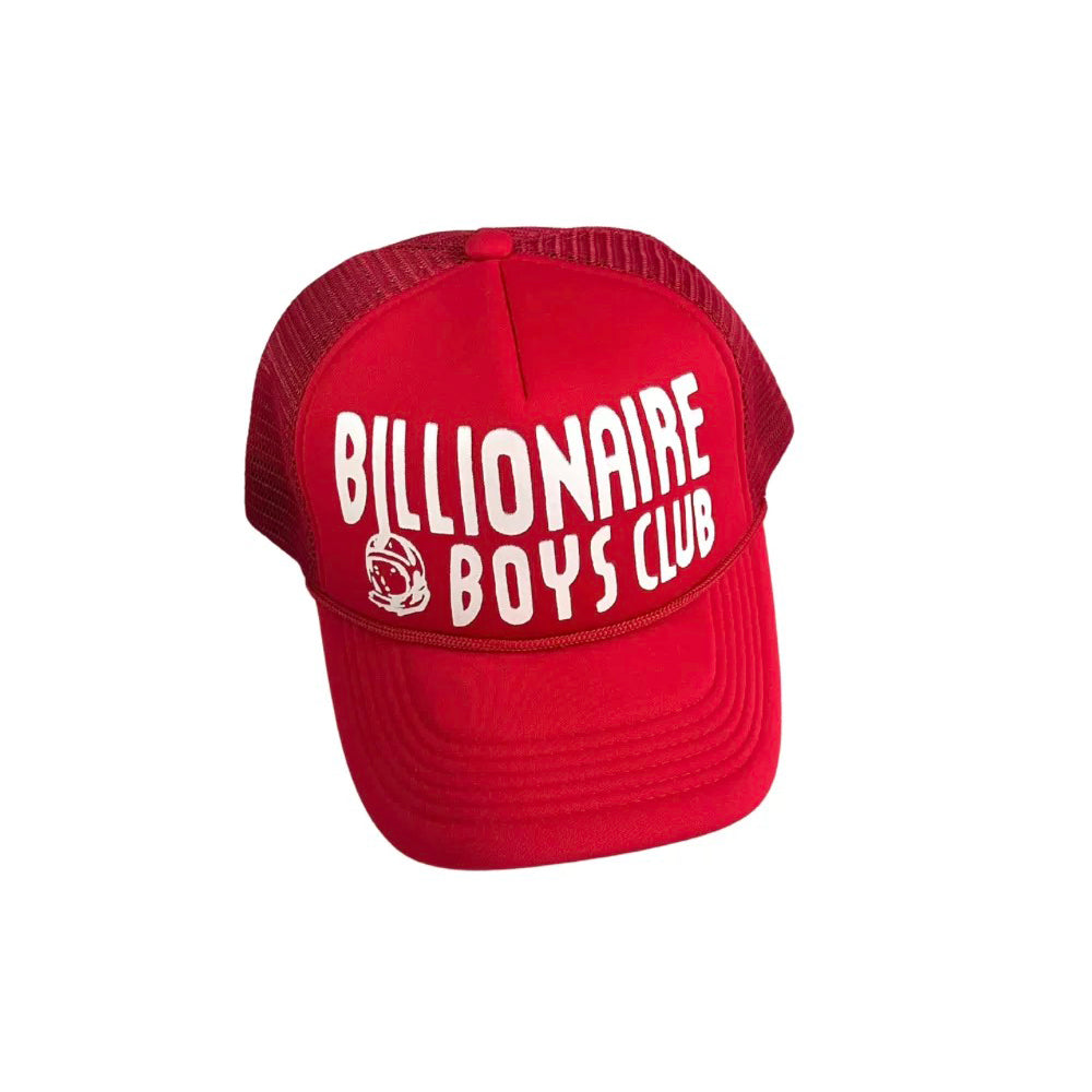 Billionaire Unisex Fashion Trend Color Blocked American Retro English Letter Print Mesh Baseball Cap Duckbill Hat Hat Accessories #78687