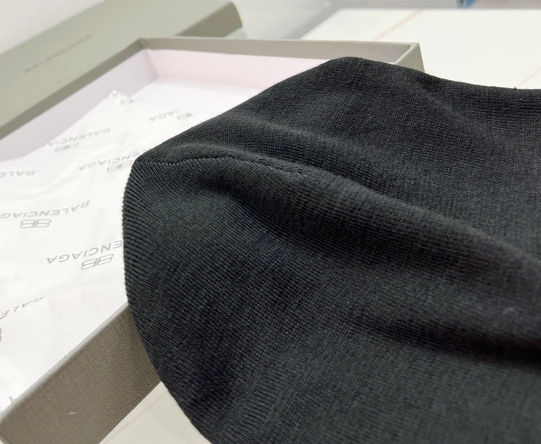 Balenciaga Women's Autumn and Winter Solid Color Knitted Warm Fleece Hat Cap #73784