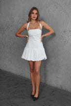 Doly Stretch Twill Bubble Hem Mini Dress