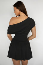 ASHA Asymmetry Shirt Sleeve Mini Dress