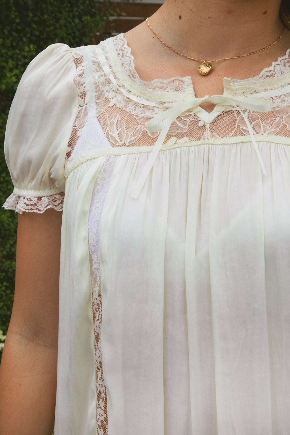 EVANGELIN Sheer Satin Short Sleeve Mini Dress
