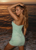 Dangerous Kind Beaded Mini Dress - Sage