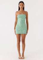 Dangerous Kind Beaded Mini Dress - Sage