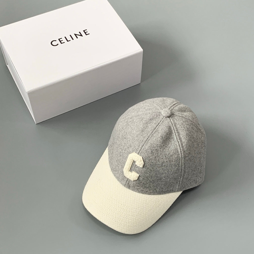 Celine Men's Women's Fashion Retro Letter Embroidery Baseball Cap Solid Color Casual Duck Tongue Hat #75295