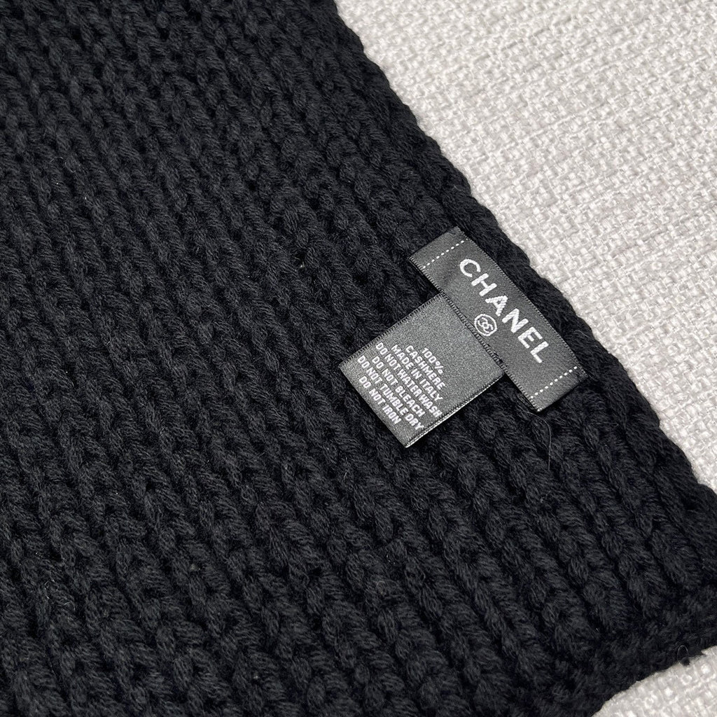 Chanel Knitted Cashmere Scarf Hat #96643