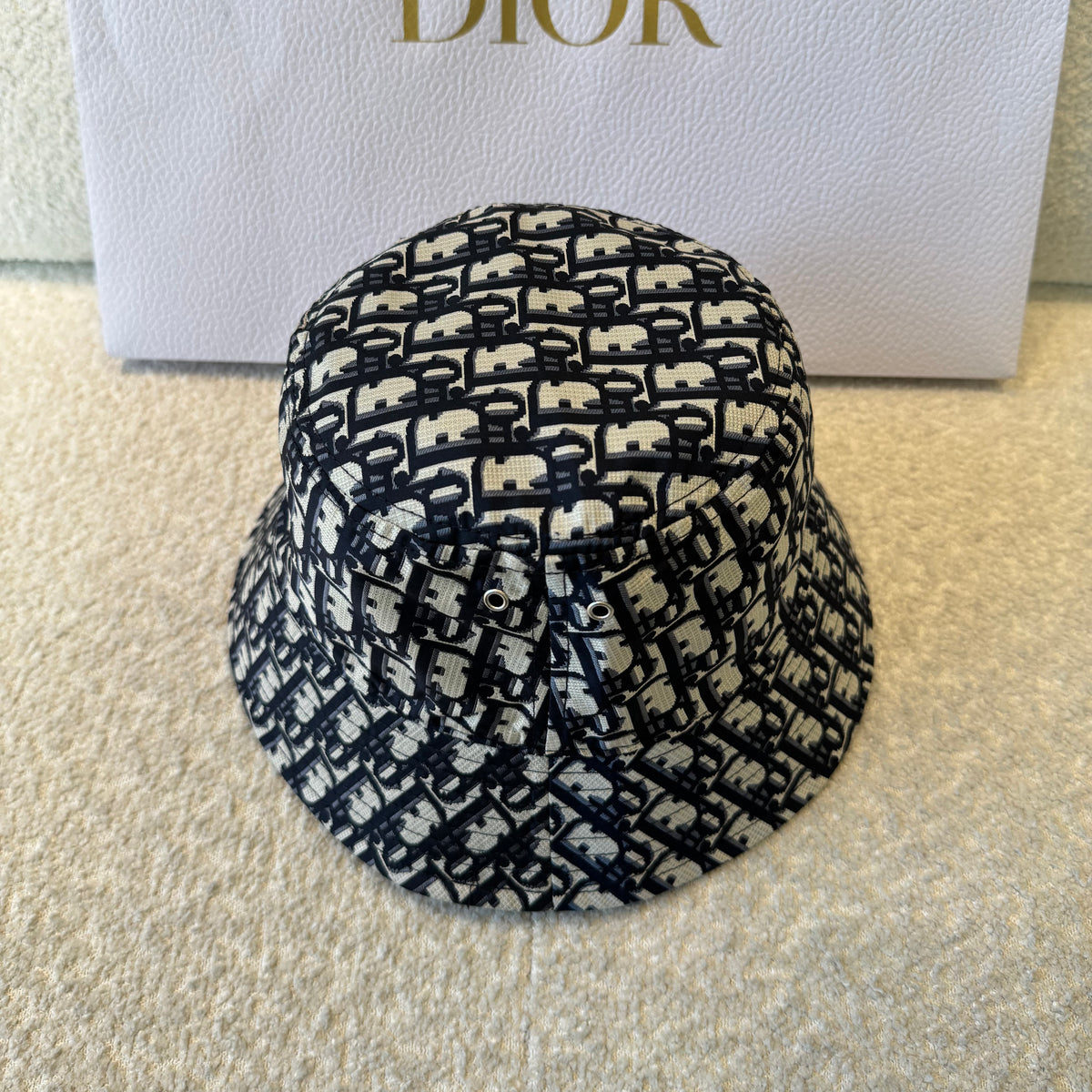 Dior Men's And Women's Spring/fall Fashion Casual Reversible Design Oblique Print Cotton Fisherman's Hat  Accessories #79561