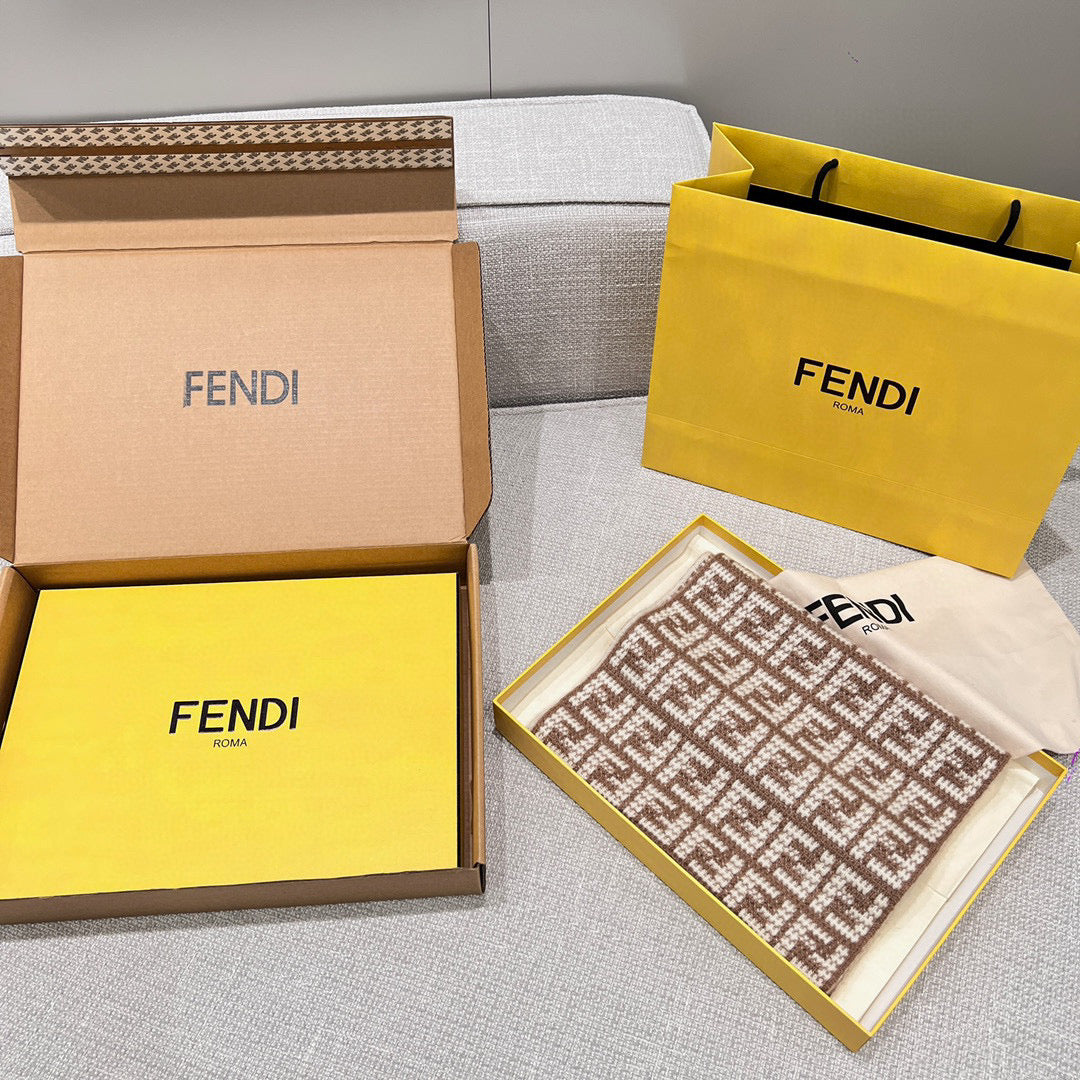 Fendi Knitted Cashmere Scarf Hat #96644