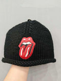 Chrome hearts x Roiling Stone 925 Silver Black Cashmere Knitted Cold Hat #328756