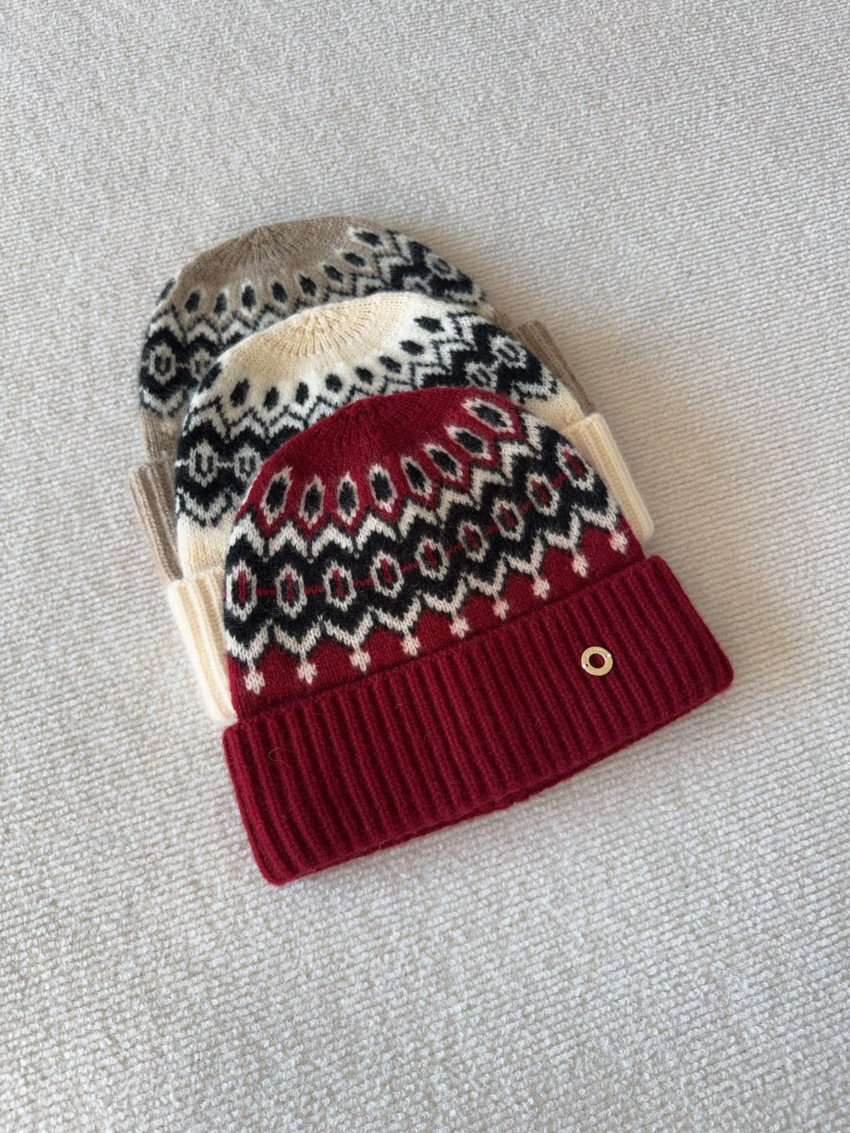Loro Piana Vintage Jacquard Cashmere Hat #336663