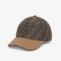 Fendi Women's Brown FF Jacquard Fabric Baseball Cap Hat #99553