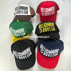 Billionaire Unisex Fashion Trend Color Blocked American Retro English Letter Print Mesh Baseball Cap Duckbill Hat Hat Accessories #78687