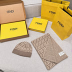 Fendi Knitted Cashmere Scarf Hat #96644