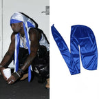 Opium Men's Spring And Summer High Street Trend Hip-hop Hat Playsongs Solid Color Long-tail Tie Hip-hop Turban Hat Head Wrap Hat Ngvp #2488