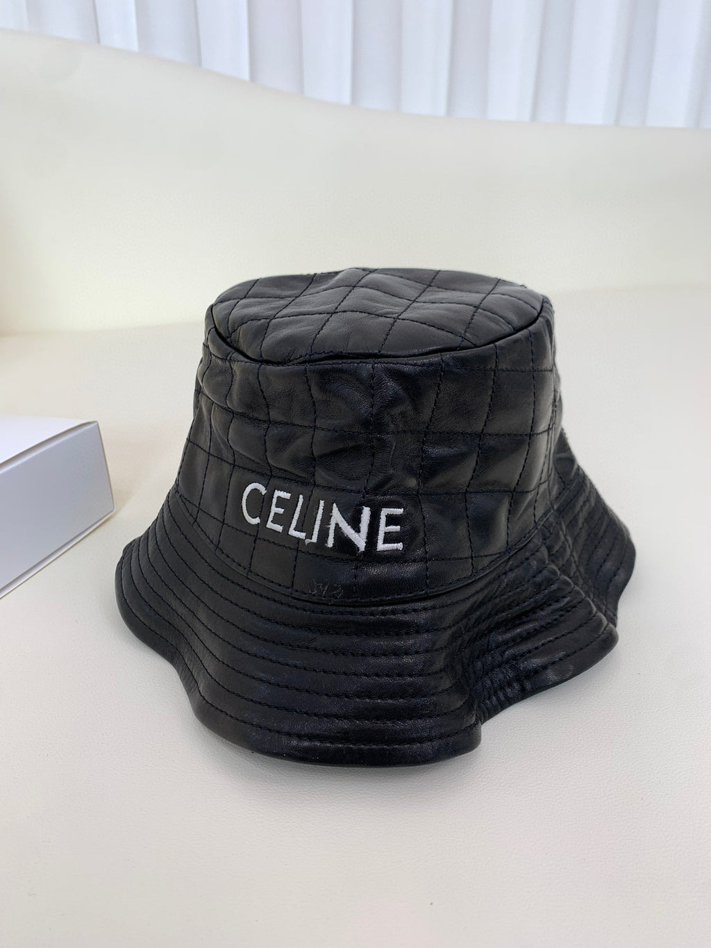 Celine Women's Leather Plaid Fisherman's Hat #96735