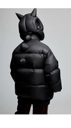 Kid's Autumn And Winter Solid Color Long Sleeve Stereoscopic Dinosaur Shaped Hat Puffer Down Jacket #31325