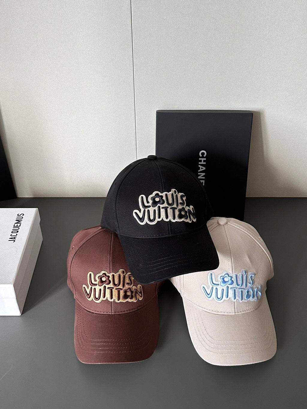 Louis Vuitton Men's and Women's Solid Colour Embroidered Letter Printed Cowboy Duck Tongue Cap Fisherman's Hat #76721