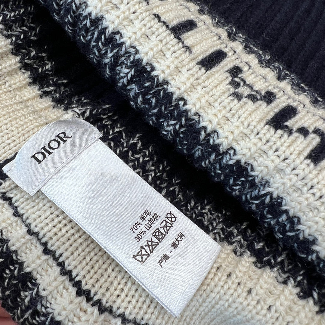 Dior WHITE Knitted Hat Scarf Two-Piece Set #21981