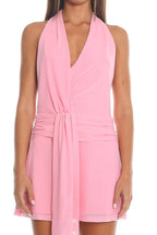 Heart Seeker Halter Mini Dress Pink