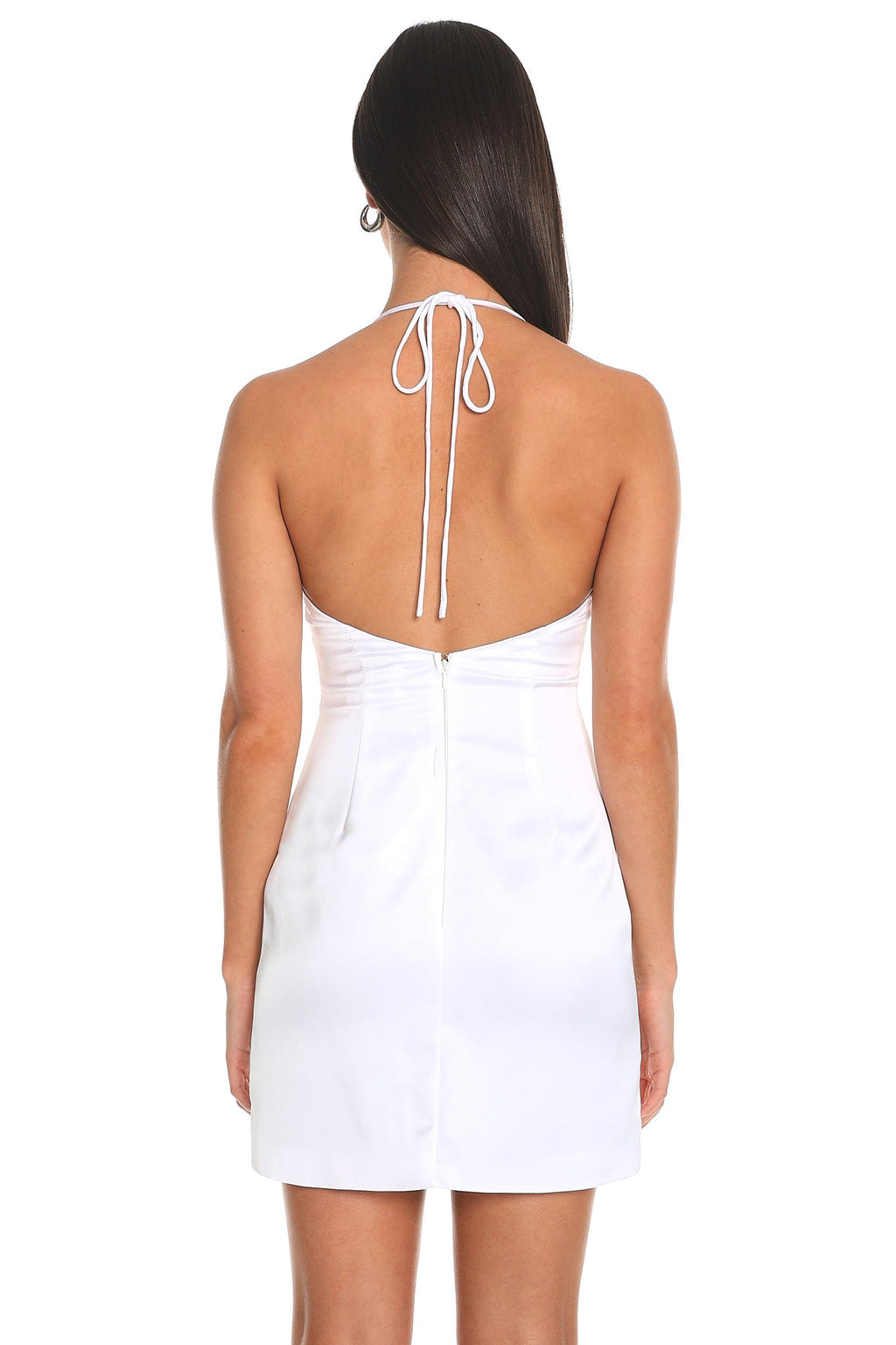 Love Me Not Bow Mini Dress Off White